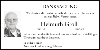 Anzeige von Helmuth Groll von MGO
