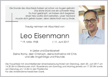 Anzeige von Leo Eisenmann von MGO
