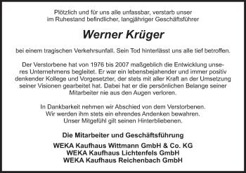 Anzeige von Werner Krüger von MGO