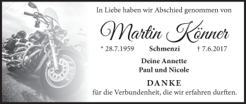 Anzeige von Martin Könner von MGO