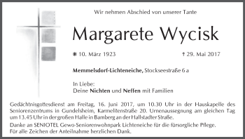 Anzeige von Margarete Wycisk von MGO
