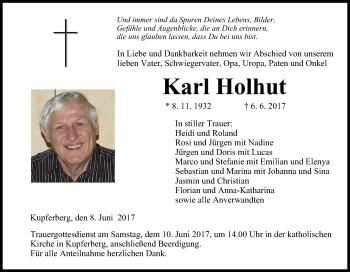 Anzeige von Karl Holhut von MGO