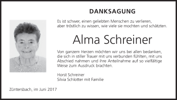 Anzeige von Alma Schreiner von MGO
