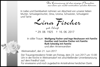 Anzeige von Lina Fischer von MGO