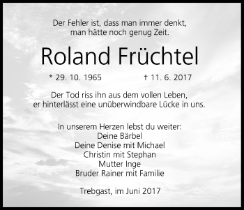 Anzeige von Roland Früchtel von MGO