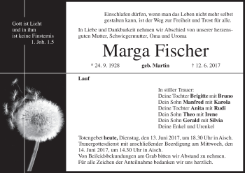 Anzeige von Marga Fischer von MGO