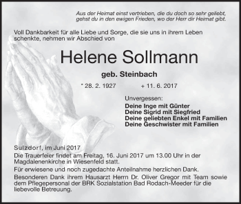 Anzeige von Helene Sollmann von MGO