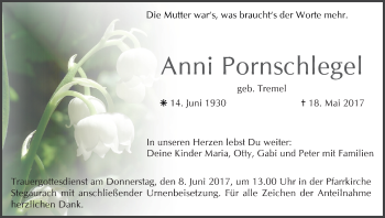 Anzeige von Anni Pornschlegel von MGO