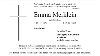 Anzeige von Emma Merklein von MGO