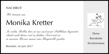 Anzeige von Monika Kretter von MGO