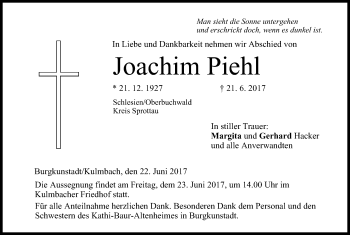Anzeige von Joachim Piehl von MGO