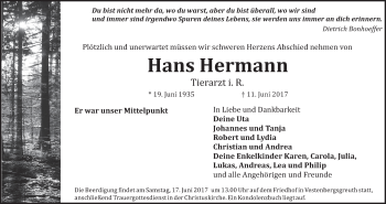 Anzeige von Hans Hermann von MGO