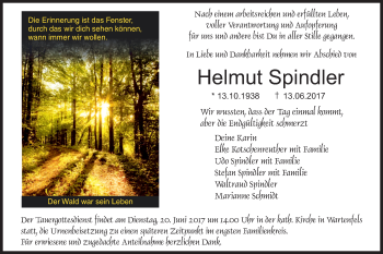 Anzeige von Helmut Spindler von MGO