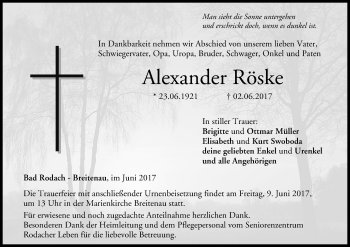Anzeige von Alexander Röske von MGO