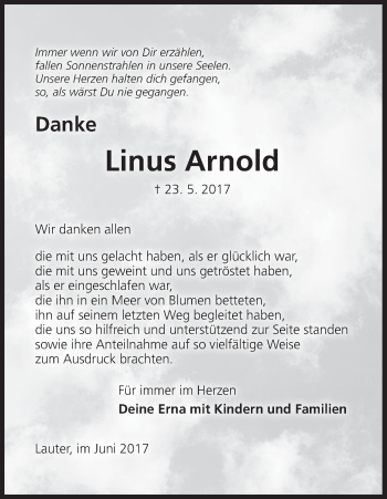 Anzeige von Linus Arnold von MGO