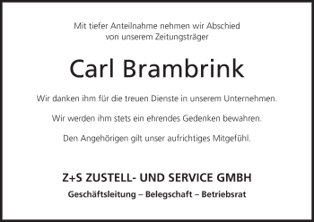Anzeige von Carl Brambrink von MGO
