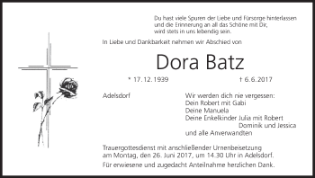 Anzeige von Dora Batz von MGO