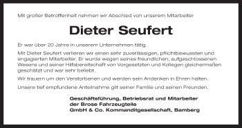 Anzeige von Dieter Seufert von MGO