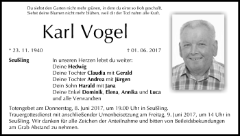Anzeige von Karl Vogel von MGO