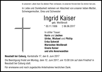 Anzeige von Ingrid Kaiser von MGO