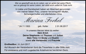 Anzeige von Marina Forkel von MGO