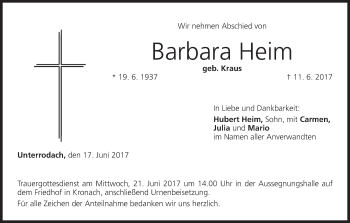 Anzeige von Barbara Heim von MGO