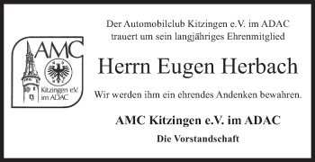 Anzeige von Eugen Herbach von MGO