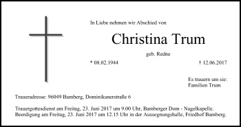 Anzeige von Christina Trum von MGO