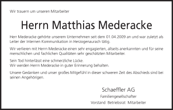 Anzeige von Matthias Mederacke von MGO