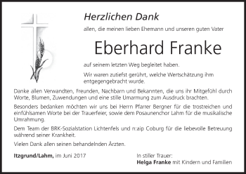 Anzeige von Eberhard Franke von MGO