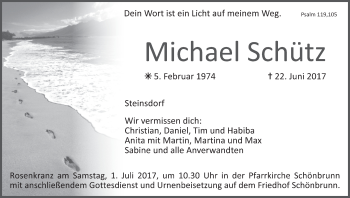 Anzeige von Michael Schütz von MGO