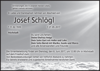 Anzeige von Josef Schlögl von MGO