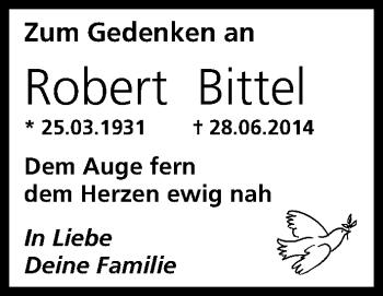 Anzeige von Robert Bittel von MGO
