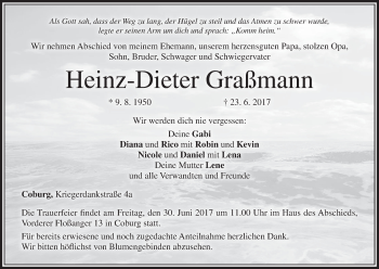 Anzeige von Heinz-Dieter Graßmann von MGO