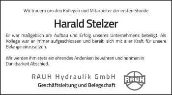 Anzeige von Harald Stelzer von MGO