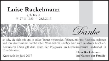 Anzeige von Luise Rackelmann von MGO