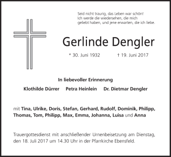 Anzeige von Gerlinde Dengler von MGO