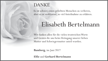 Anzeige von Elisabeth Bertelmann von MGO