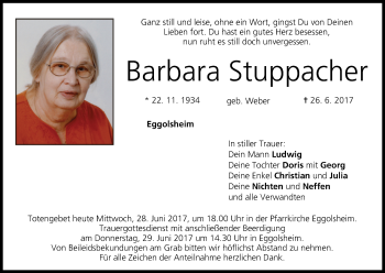 Anzeige von Barbara Stuppacher von MGO