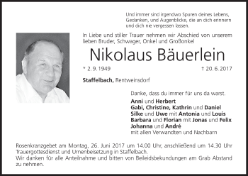 Anzeige von Nikolaus Bäuerlein von MGO