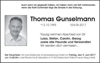 Anzeige von Thomas Gunselmann von MGO