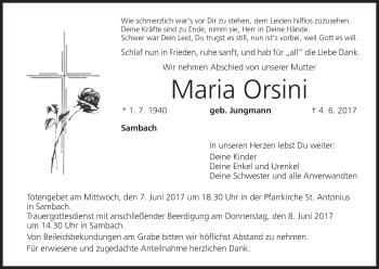 Anzeige von Maria Orsini von MGO