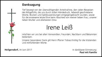 Anzeige von Irene Leiß von MGO