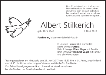 Anzeige von Albert Stilkerich von MGO