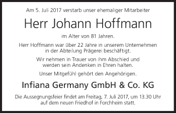 Anzeige von Johann Hoffmann von MGO