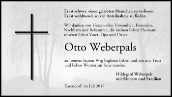 Anzeige von Otto Weberpals von MGO