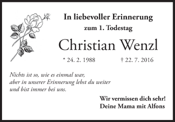Anzeige von Christian Wenzl von MGO