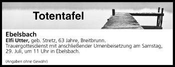 Anzeige von Totentafel vom 27.07.2017 von MGO