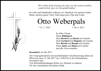Anzeige von Otto Weberpals von MGO