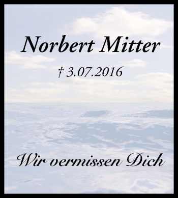 Anzeige von Norbert Mitter von MGO
